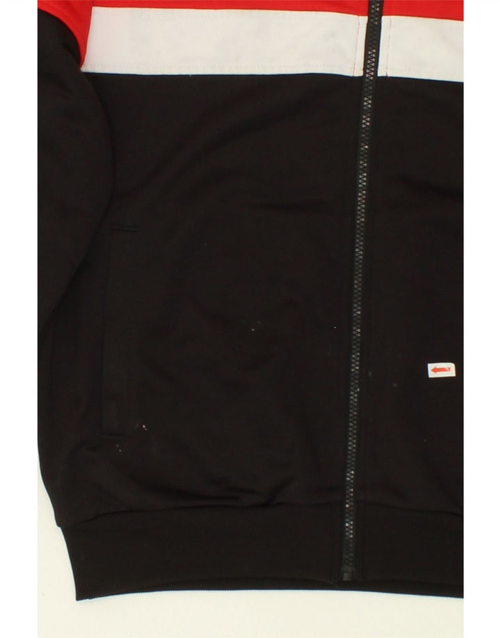 FILA Womens Zip Hoodie Sweater UK 10 Small Black Colourblock Polyester Vintage Fila and Second-Hand Fila from Messina Hembry 