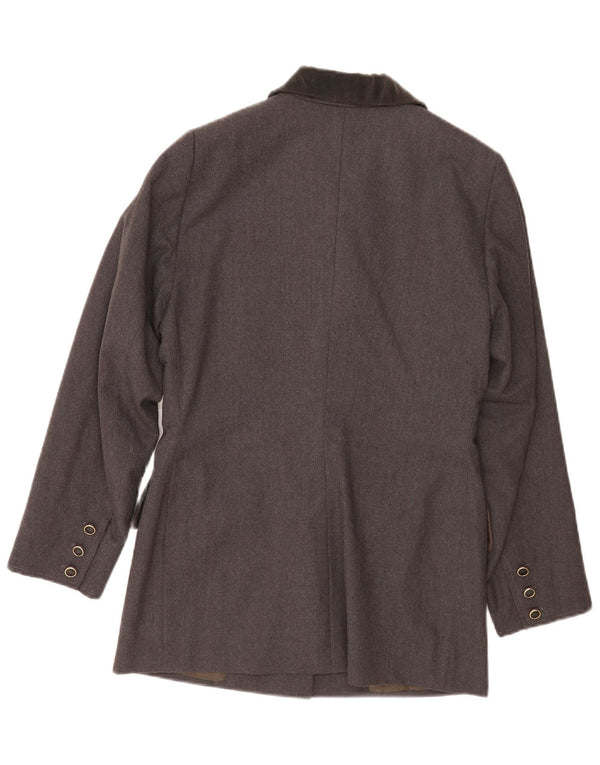 Vintage mujer 5 botones Blazer chaqueta Reino Unido 16 gris grande