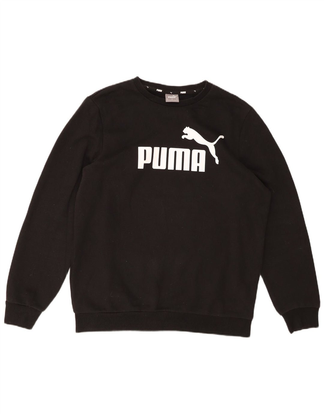 PUMA Sudadera con gráfico para hombre Jumper Medium Black Cotton