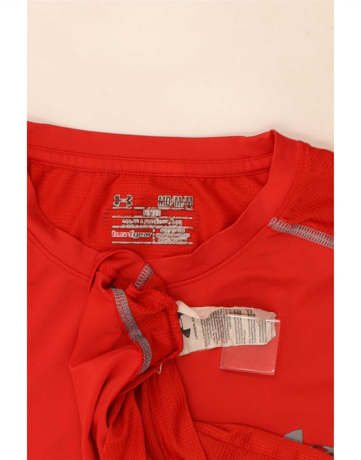 Camiseta Under Armour Heat Gear para hombre, parte superior mediana de poliéster rojo