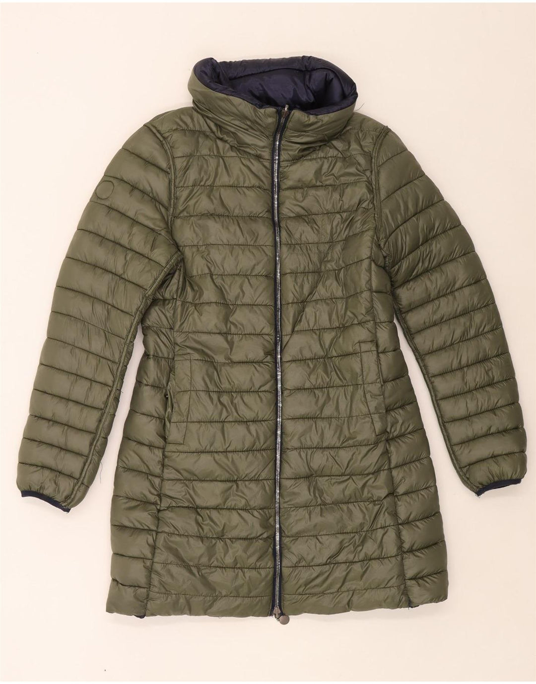 Colmar Abrigo acolchado reversible con capucha para mujer UK 42 Medium Azul marino Nylon