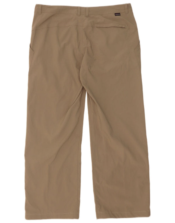 Patagonia Pantalones chinos de pierna ancha para hombre US 14 XL W36 L29 Beige Nylon