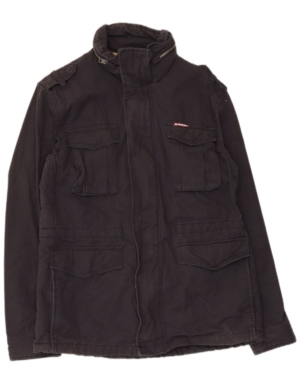 Superdry Chaqueta utilitaria para hombre Reino Unido 40 Grande Algodón negro