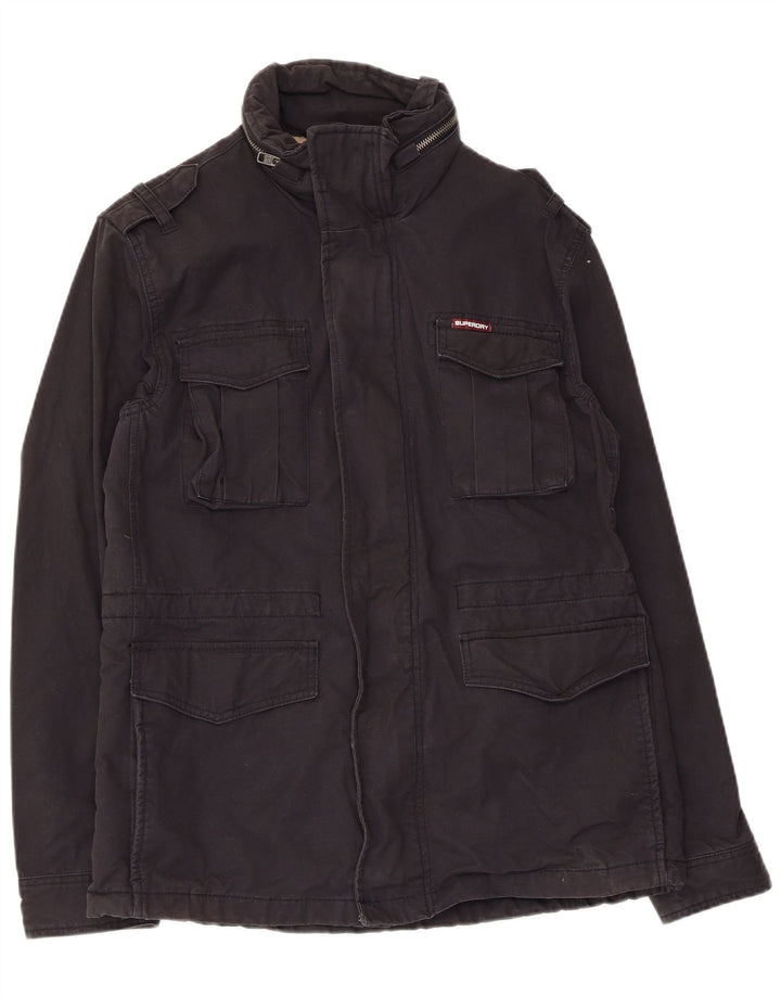 Superdry Chaqueta utilitaria para hombre Reino Unido 40 Grande Algodón negro