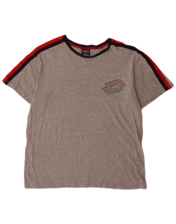 Lotto Camiseta Hombre Top XL Gris Colorblock Algodón