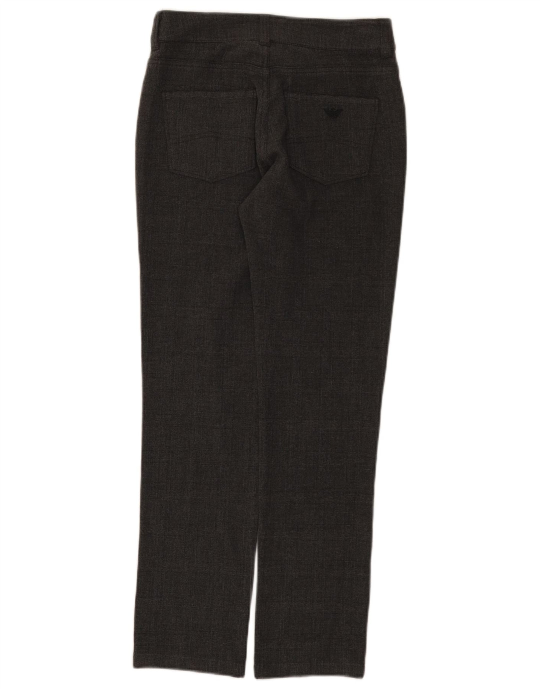 Armani Mujer Pantalones Casuales Slim W26 L28 Poliéster A Cuadros Gris