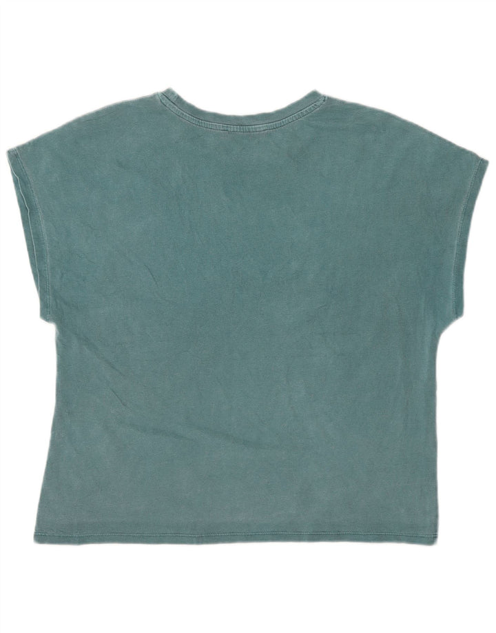 Zara Mujer Camiseta Gráfica Top Pequeño Verde