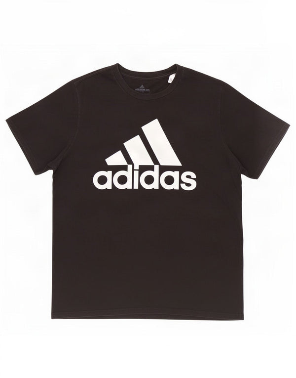 Adidas - Camiseta gráfica para hombre, talla grande, algodón negro