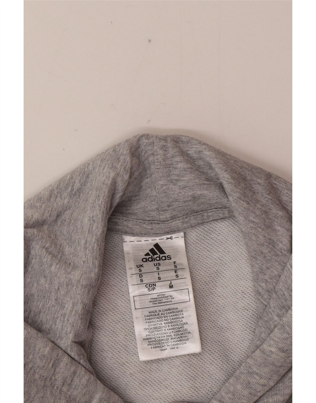 ADIDAS Hombre Graphic Sudadera con capucha Jumper Pequeño Gris Algodón