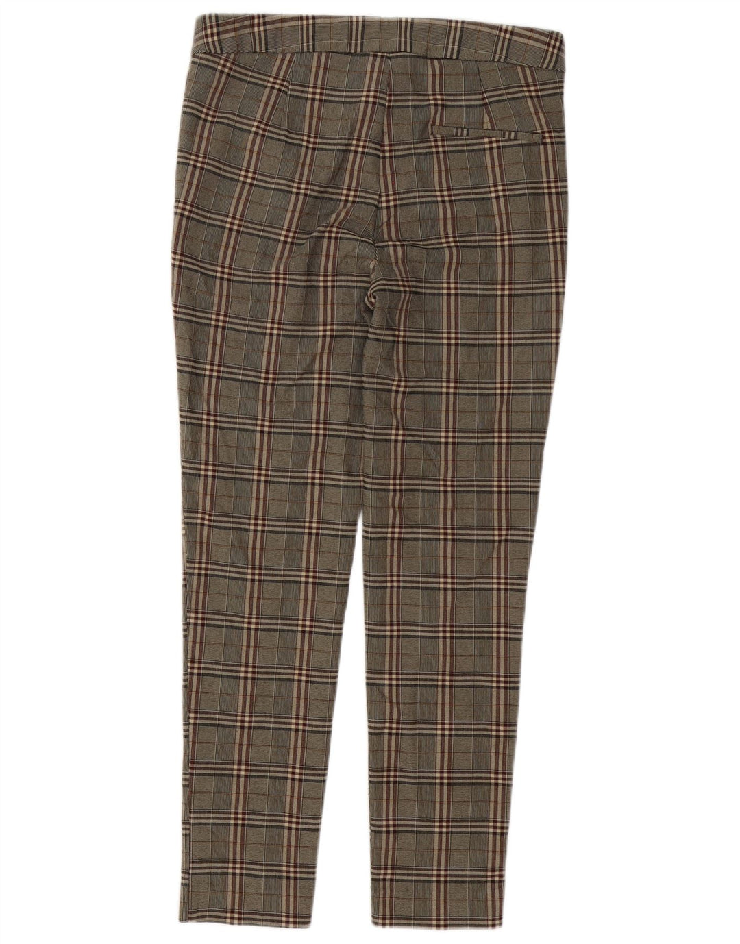 Zara Mujer Pantalón Chino Slim Medium W28 L27 Cuadros Marrón