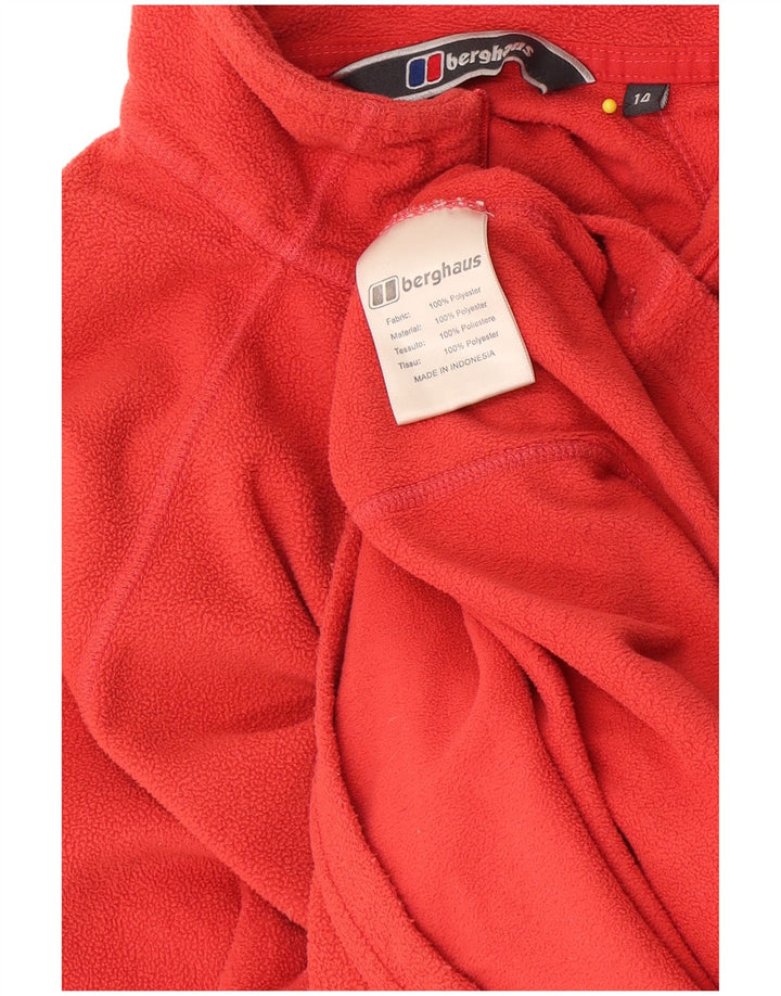 Berghaus Jersey de forro polar con cuello y cremallera para mujer UK 44 Poliéster rojo mediano