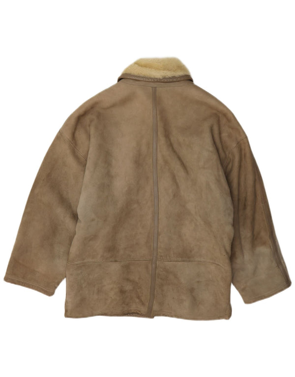 Genny Chaqueta de piel de oveja para mujer US 6 cuero gris medio