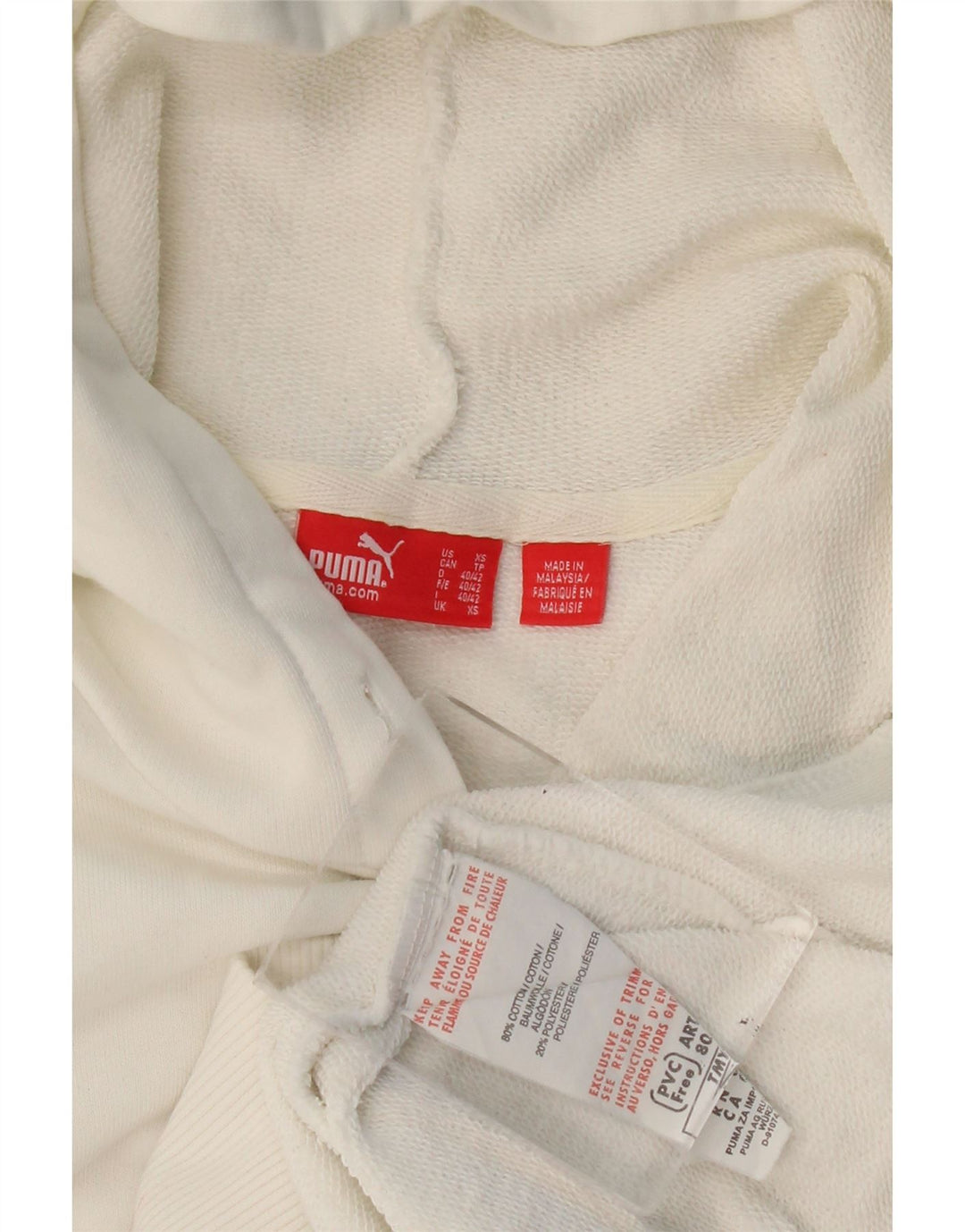 Puma Sudadera con capucha gráfica para hombre XS Algodón blanco