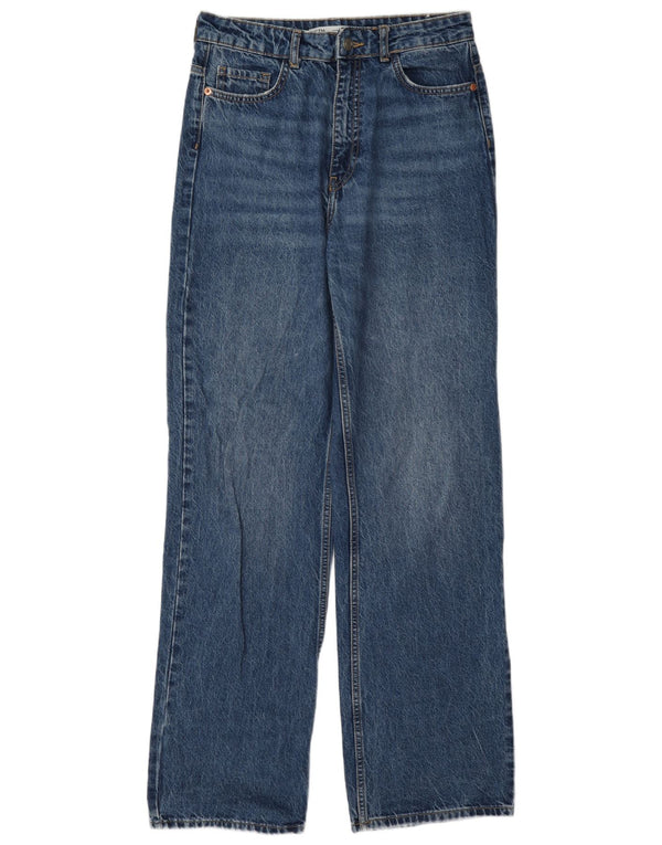 Zara Jeans Sueltos De Cintura Alta Para Mujer EU 38 Small W28 L33 Algodón Azul