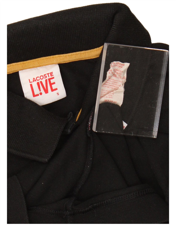 LACOSTE Polo para hombre talla 5 grande algodón negro
