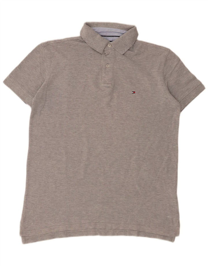 Polo Tommy Hilfiger de algodón moteado en gris medio para hombre