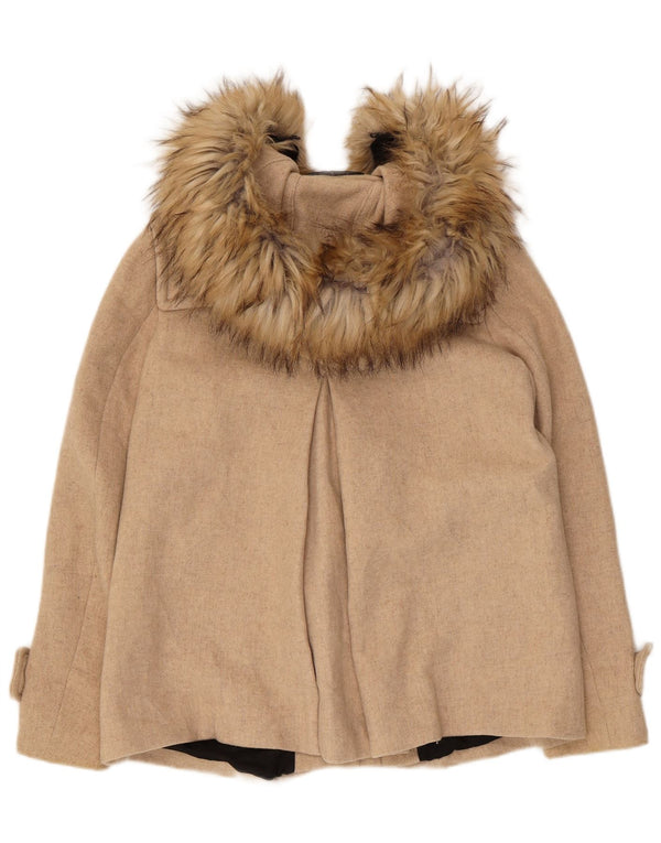 Zara Mujer Trenca Extragrande Con Capucha UK 6 XS Beige