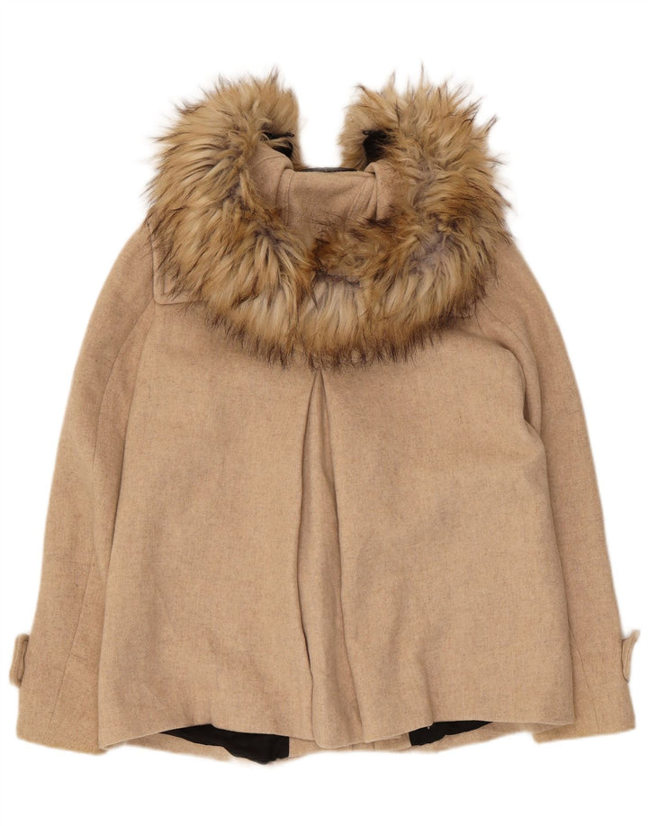 Zara Mujer Trenca Extragrande Con Capucha UK 6 XS Beige