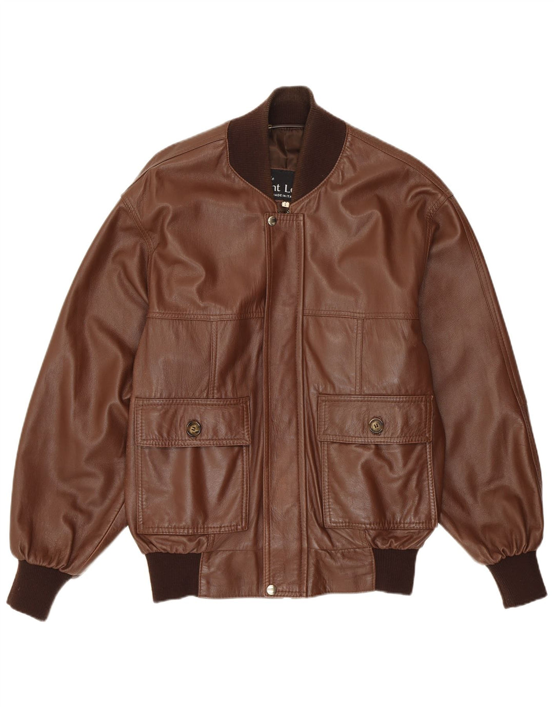 VINTAGE Chaqueta de cuero para hombre Reino Unido 36 Cuero marrón pequeño