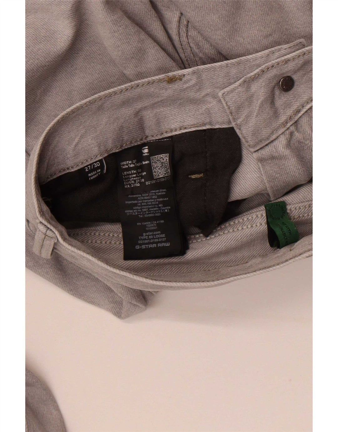 Jeans Sueltos G-Star Mujer W27 L26 Algodón Gris
