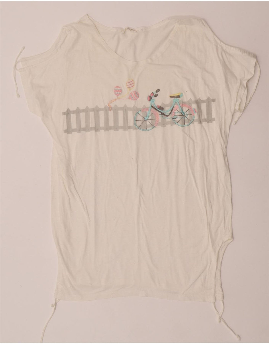 Camiseta gráfica vintage para mujer Top IT 44 Algodón blanco medio