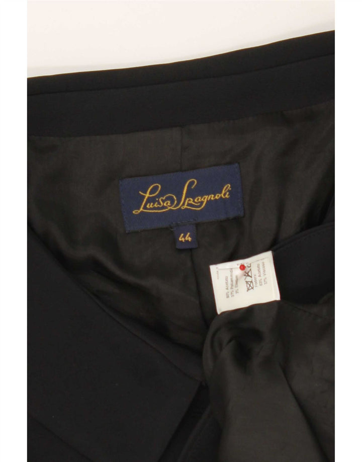 Luisa Spagnoli Chaqueta Bolero de manga 3/4 para mujer IT 44 Acetato negro mediano