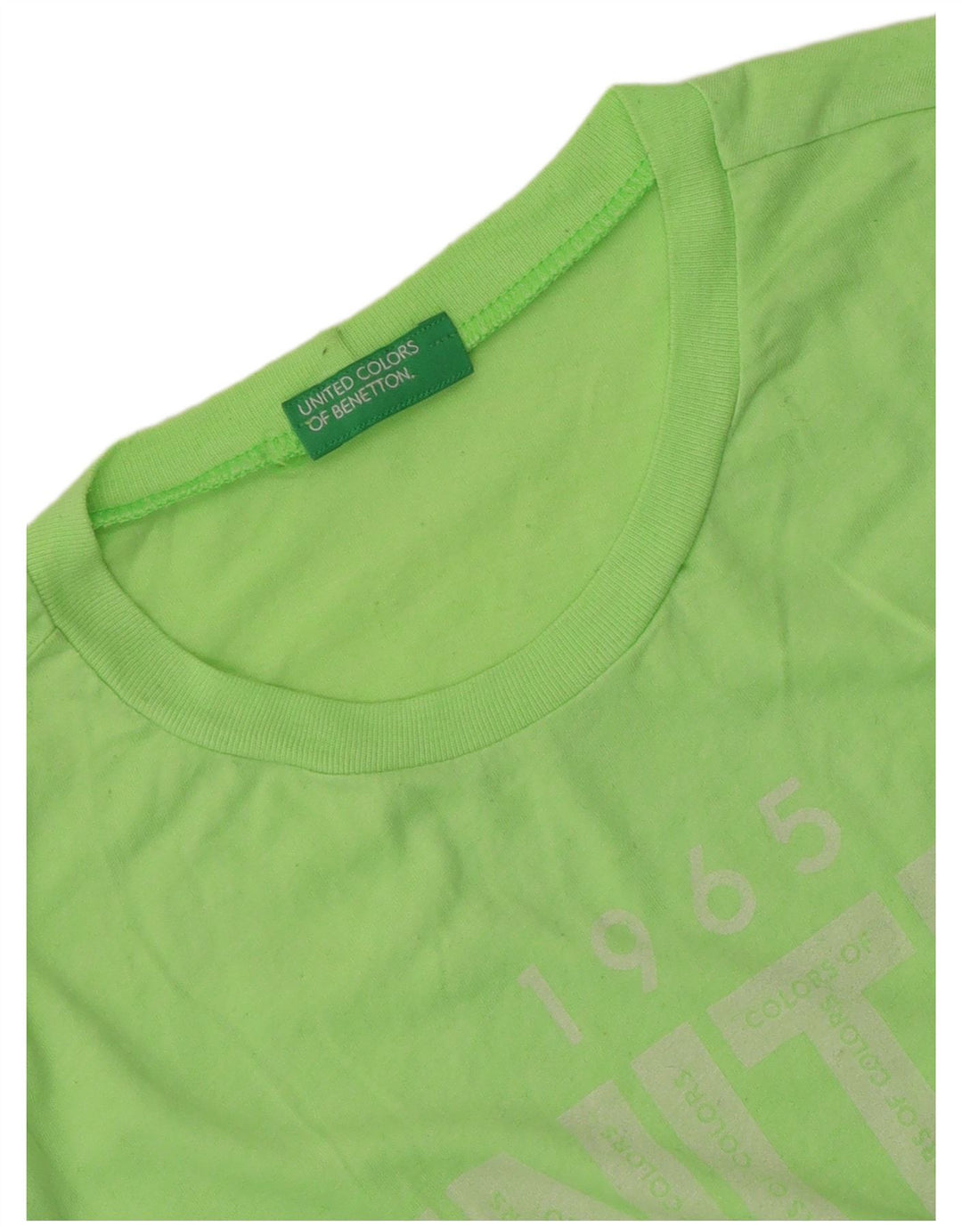 Benetton Camiseta Estampada para Mujer UK 40 Verde Medio