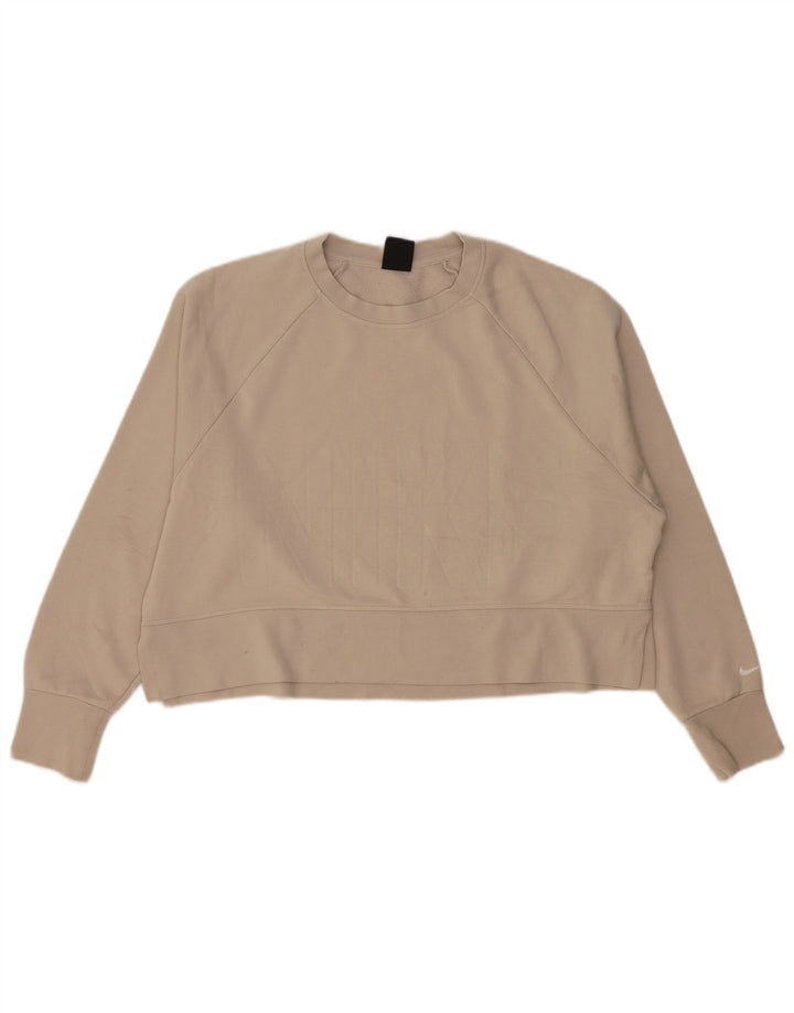 Nike Dri Fit Graphic - Sudadera extragrande para mujer, talla 40, color gris medio