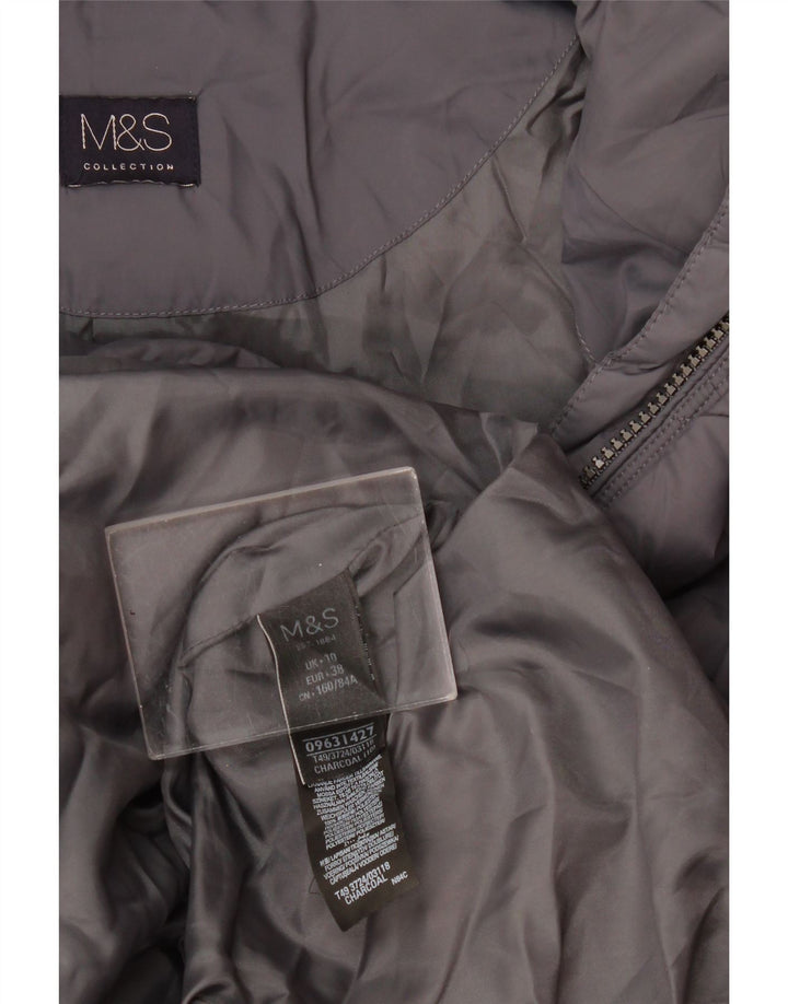 Marks & Spencer Abrigo acolchado para mujer UK 10 Small Gris Poliéster