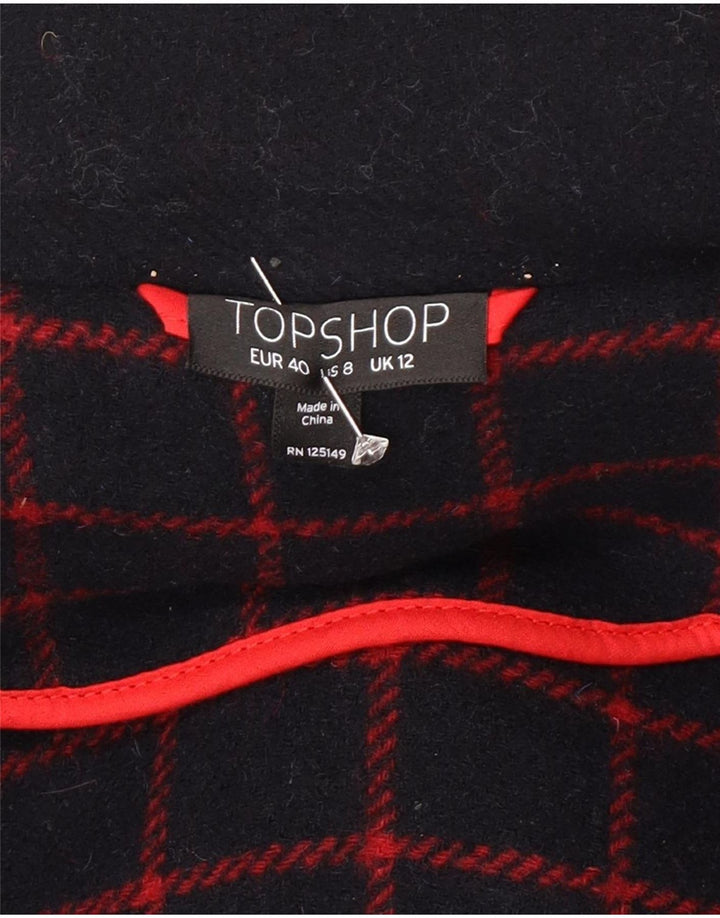 Topshop Trenca con capucha para mujer Reino Unido 12 Lana azul marino mediana