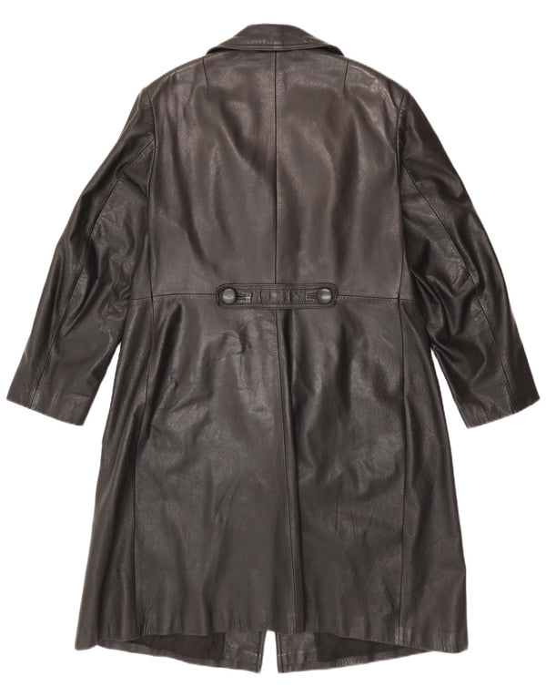 Abrigo de cuero vintage para mujer IT 52 2XL Negro