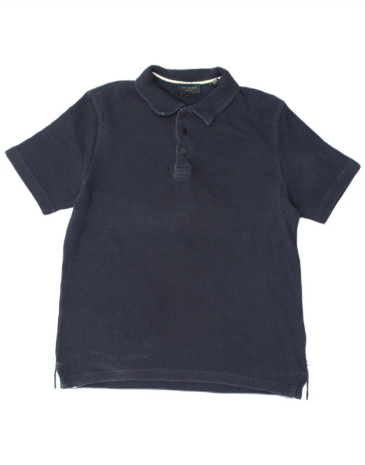 TED BAKER Polo para hombre talla 2 pequeño algodón azul marino