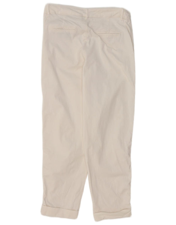 Zara Mujer Pantalón Chino Tapered EU 40 Medium W30 L27 Algodón Blanco