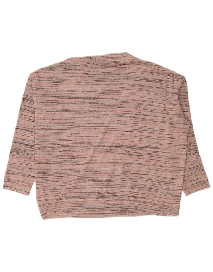 Marks & Spencer - Jersey de cuello redondo para mujer, talla 40, talla mediana, color rosa a rayas