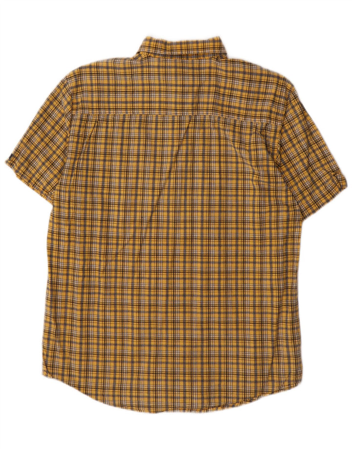 IZOD Camisa Manga Corta Niño 15-16 Años XL Amarillo Cuadros Algodón