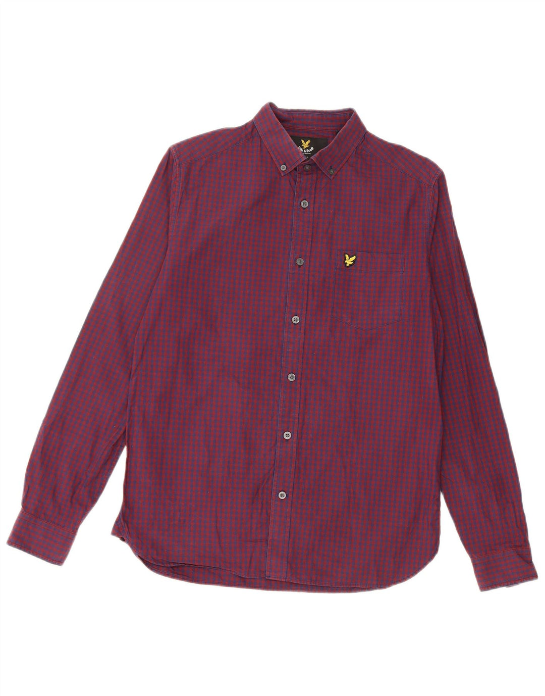 Camisa Lyle & Scott para hombre pequeña de algodón a cuadros color burdeos