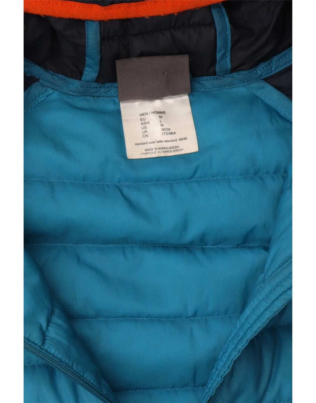 Jack Wolfskin Chaqueta acolchada con capucha para hombre UK 36/38 Medium Blue Colourblock