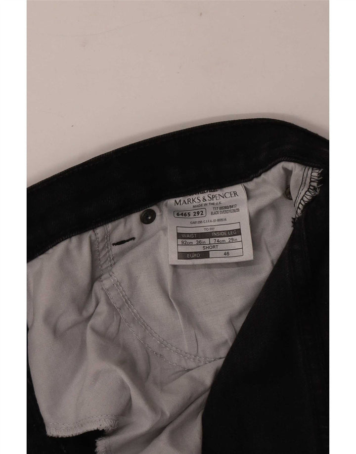 Marks & Spencer Jeans rectos para hombre W36 L29 Algodón negro