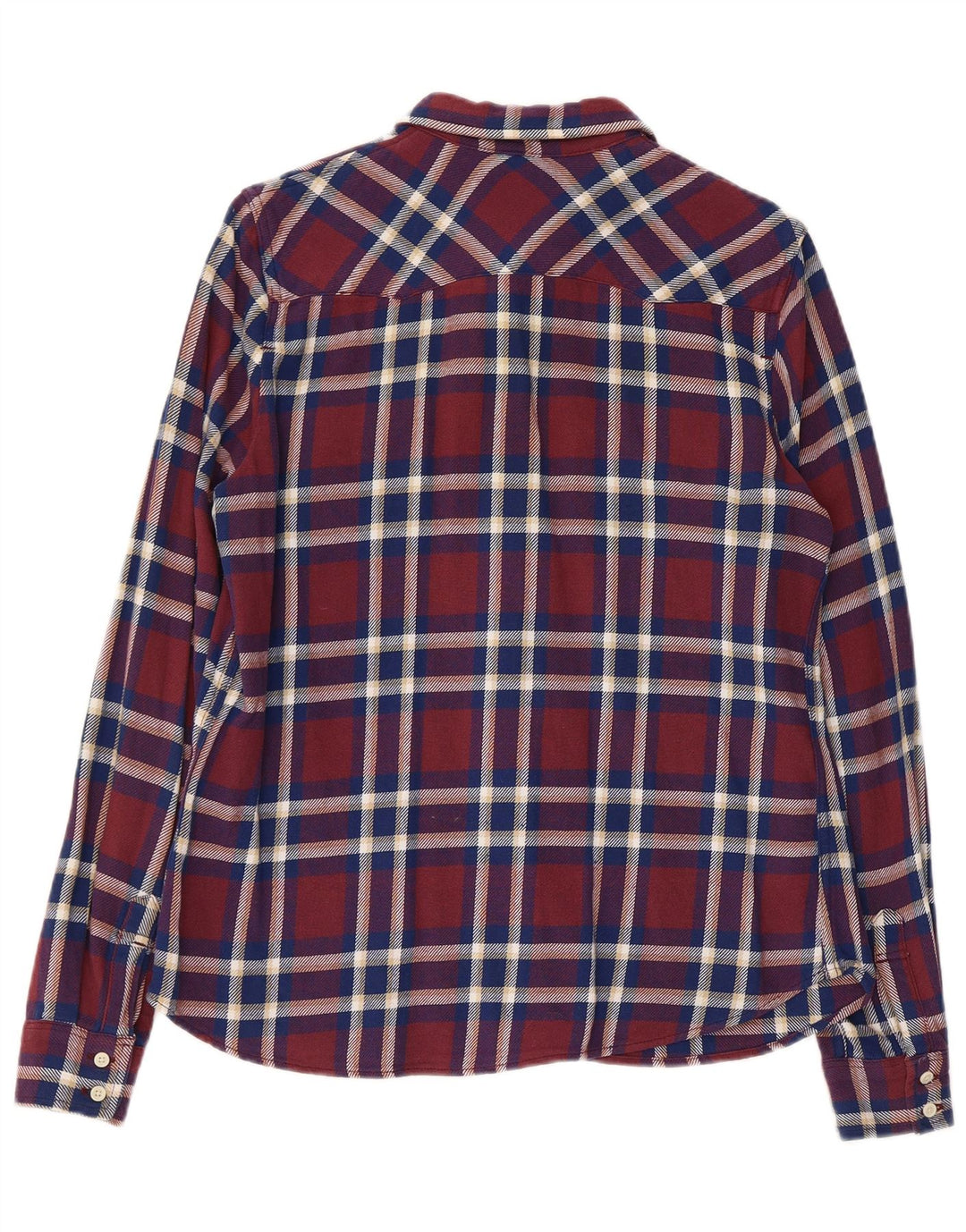 LEVI'S Camisa de franela para mujer UK 44 Algodón a cuadros granate mediano