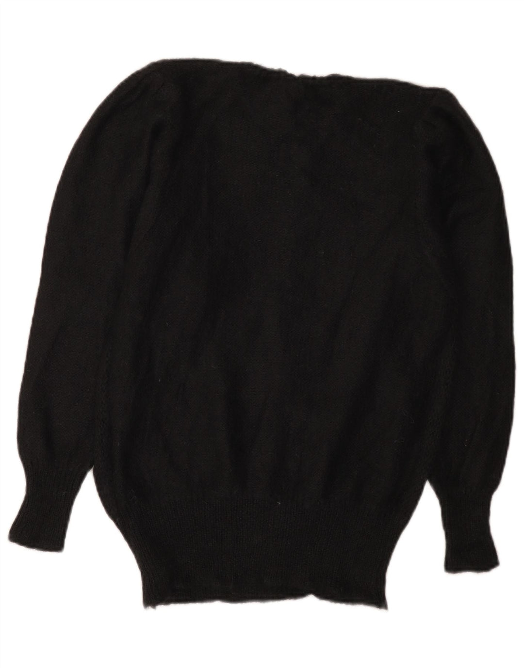 Vintage mujer cuello redondo jersey suéter IT 44 medio negro