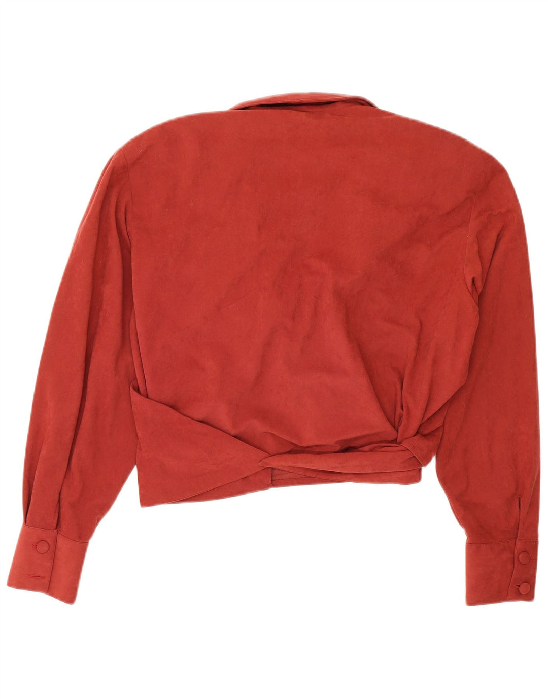 Tiziana Natta Top corto cruzado para mujer IT 44 Medium Borgoña