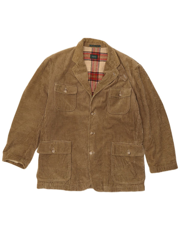 BENETTON Chaqueta de pana para hombre IT 50 Large Beige Cotton