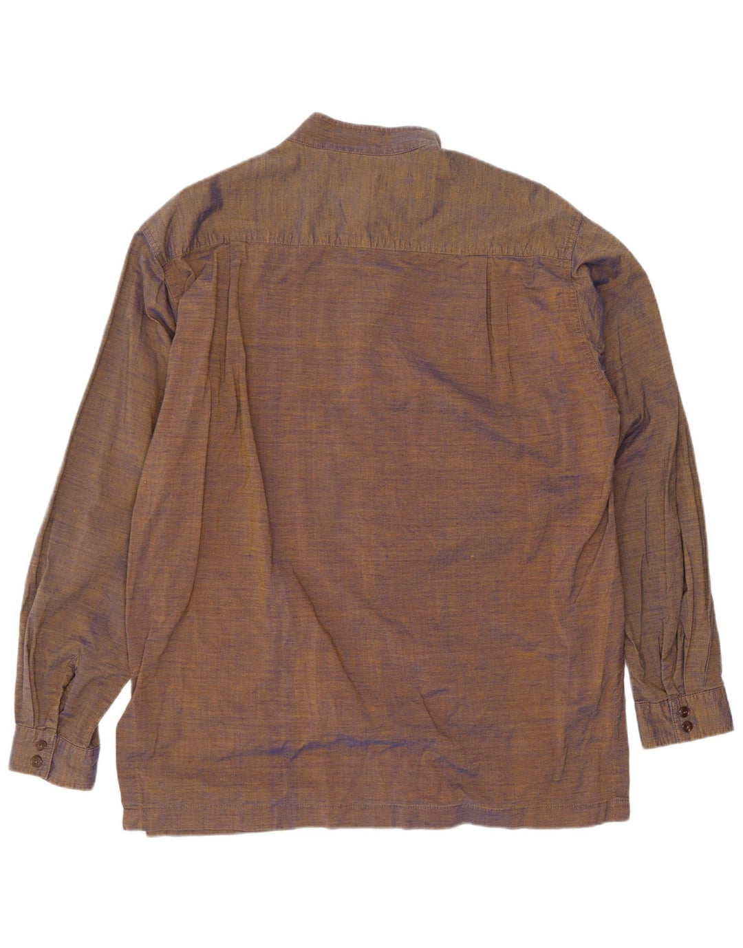 Camisa vintage para hombre de algodón marrón medio