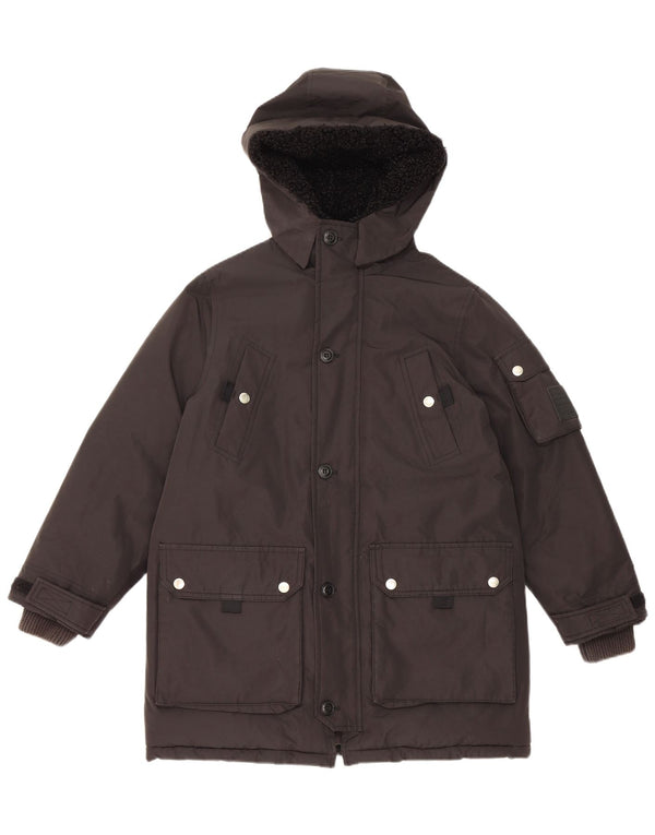 Diesel Chaqueta Parka Con Capucha Para Mujer UK 10 Small Poliéster Negro
