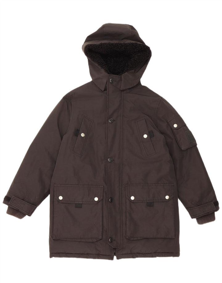 Diesel Chaqueta Parka Con Capucha Para Mujer UK 10 Small Poliéster Negro