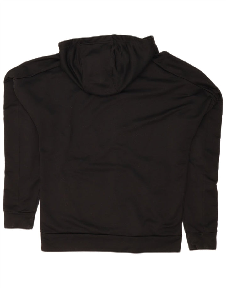 Adidas Hombre Zip Sudadera Con Capucha Suéter Mediano Negro Poliéster