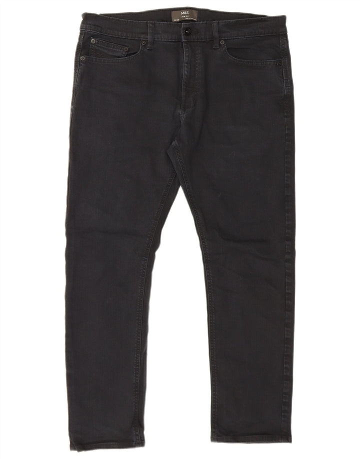 Marks & Spencer Jeans ajustados para hombre W36 L29 Algodón negro