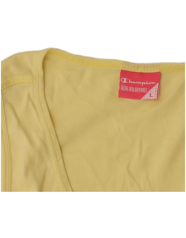Champion Camiseta Sin Mangas Para Mujer UK 14 Large Amarillo
