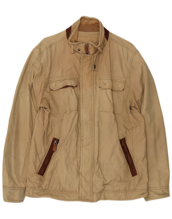 Crew Clothing Chaqueta bomber para hombre UK 40 Grande Algodón beige
