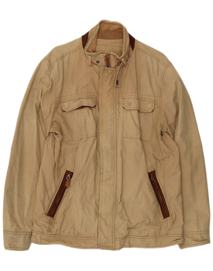 Crew Clothing Chaqueta bomber para hombre UK 40 Grande Algodón beige